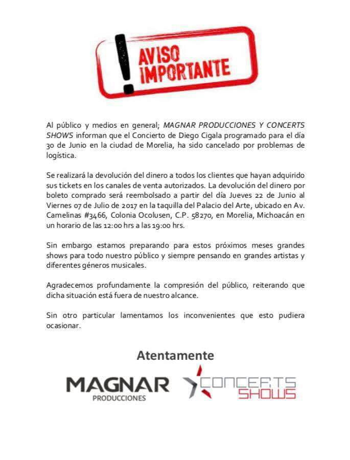 Cancelan concierto de Diego El Cigala en Morelia - Quadratín Michoacán