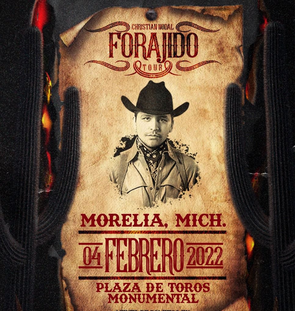 Christian Nodal llega a Morelia con su Forajido Tour