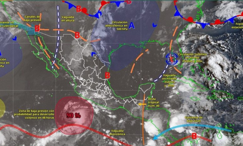Prevén posible ciclón tropical en costas de Michoacán, Colima y Jalisco