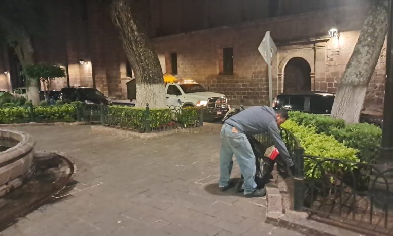 Retiran 129 t de basura en el centro histórico tras Noche Moreliana