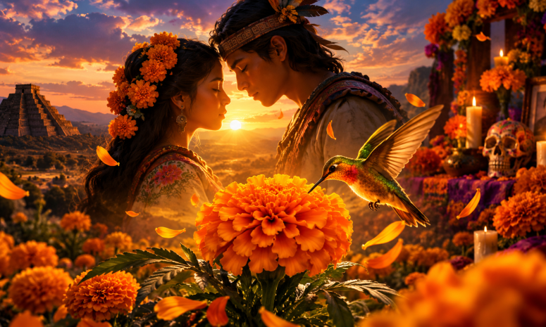 Xóchitl y Huitzilin: el amor que guía a las almas en Noche de Muertos