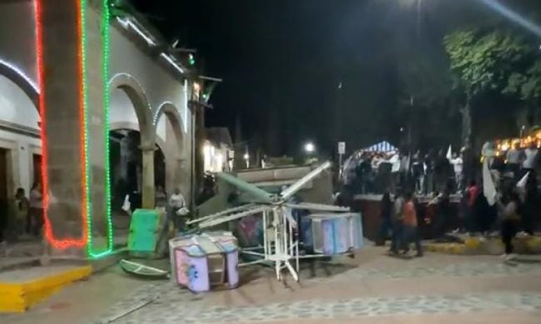 Protestan en Charo por feminicidio de Janeth; destruyen juegos mecánicos