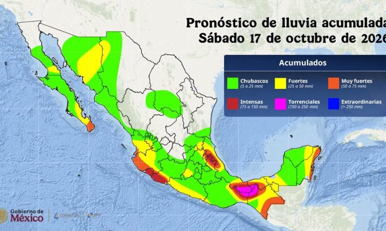 Registrará costa de Michoacán lluvias intensas por huracán Trudy